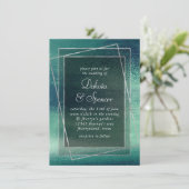 Glitzy Foil | Seafoam Green Aqua Faux Shimmer Einladung (Stehend Vorderseite)