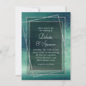 Glitzy Foil | Seafoam Green Aqua Faux Shimmer Einladung (Vorderseite)