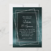 Glitzy Foil | Shamrock Green Faux Metallic Wedding Einladung (Vorderseite)