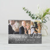 Glitzy Foil | Silver Platinum Imitate Chrome 3 Fot Save The Date (Stehend Vorderseite)