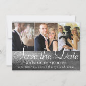 Glitzy Foil | Silver Platinum Imitate Chrome 3 Fot Save The Date (Vorderseite)