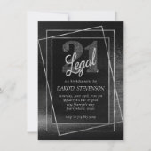 Glitzy Foil | Silver Platinum Shimmer 21 und Legal Einladung (Vorderseite)