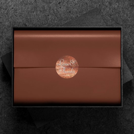 Glitzy Foil | Terra Cotta Dusty Orange Vielen Dank Runder Aufkleber