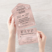 Glitzy Funkelnd Blush Pink Silver Email All In One Einladung (Abreißen)