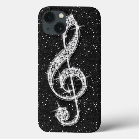 Glitzy Funkelnd Diamond Musiknote Case-Mate iPhone Hülle (Rückseite)