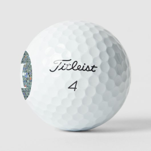 Glitzy Funkelnd Silber-Glitzer mit Monogramm-Blend Golfball (Logo)