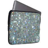 Glitzy Funkelnd Silver Bling Glitzer Laptopschutzhülle (Vorne Rechts)