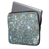 Glitzy Funkelnd Silver Bling Glitzer Laptopschutzhülle (Vorderseite Links)