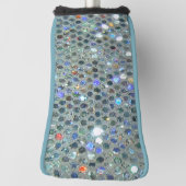 Glitzy Funkelnd Silver Glitzer Bling Golf Headcover (Rotieren 90)