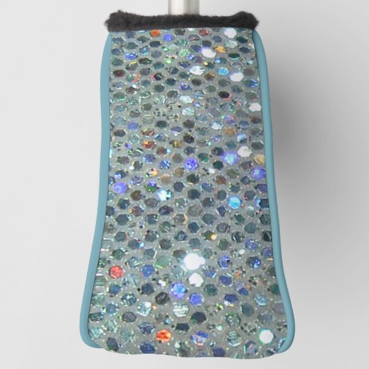 Glitzy Funkelnd Silver Glitzer Bling Golf Headcover (Rotieren 90)