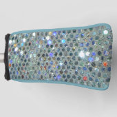 Glitzy Funkelnd Silver Glitzer Bling Golf Headcover (Vorderseite)