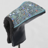 Glitzy Funkelnd Silver Glitzer Bling Golf Headcover (3/4 Vorderseite)