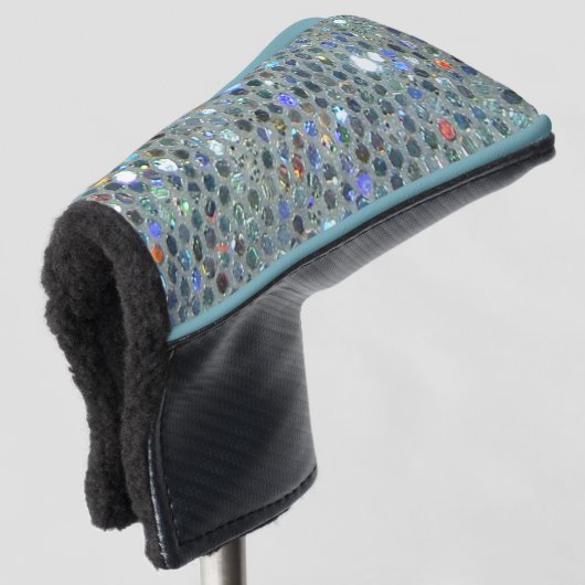 Glitzy Funkelnd Silver Glitzer Bling Golf Headcover (3/4 Vorderseite)