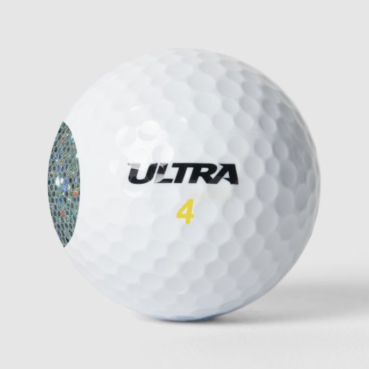 Glitzy Funkelnd Silver Glitzer Bling Golfball (Logo)