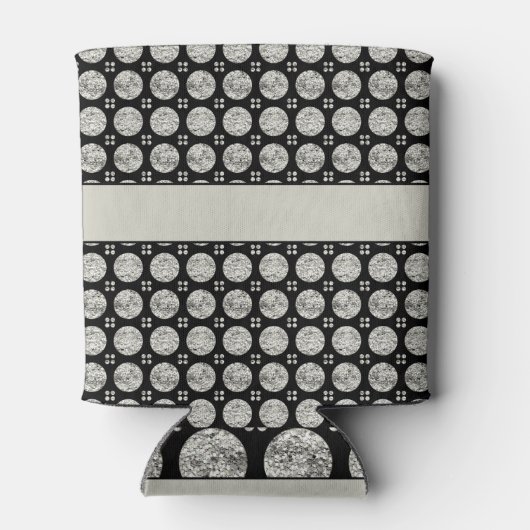 Glitzy Funkelnd Silver Glitzer Tasten Dosenkühler (Rückseite)