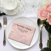 Glitzy Funkelnd Silver Pink Foto QR Code All In One Einladung