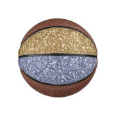 Glitzy Girly Gold Lila Glitzer Mini Basketball (Vorderseite)