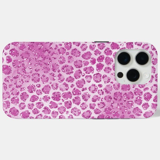 Glitzy Girly Pink Leopard Print Case-Mate iPhone Hülle (Rückseite (Horizontal))