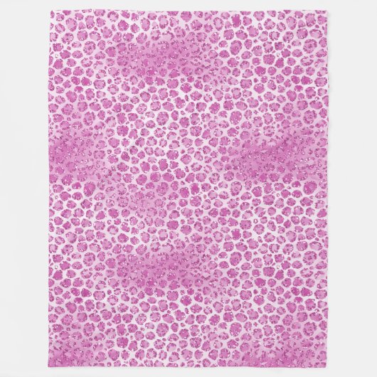 Glitzy Girly Pink Leopard Print Fleecedecke (Vorderseite)