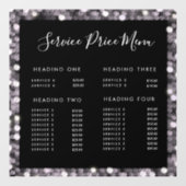 Glitzy Glam Business Price List Glass Fensteraufkleber (Blatt)