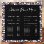 Glitzy Glam Business Price List Glass Fensteraufkleber (Blatt 2)