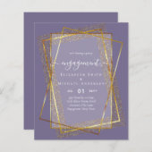 Glitzy Glam ENGAGEMENT Party Einladungs-HAUSHALT (Vorne/Hinten)