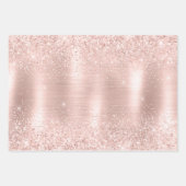 Glitzy Glam Girly Blush Pink Glitzer Wedding Geschenkpapier Set (Vorderseite)