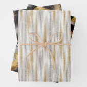 Glitzy Glam Gold Black Silver Christmas Geschenkpapier Set (Beispiel)
