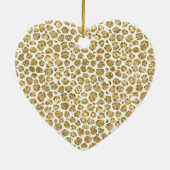 Glitzy Glam Gold Blush Glitzer Leopard Print Keramik Ornament (Hinten)
