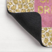 Glitzy Glam Gold Blush Glitzer Leopard Print Mousepad (Ecke)