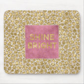 Glitzy Glam Gold Blush Glitzer Leopard Print Mousepad (Vorne)