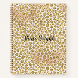 Glitzy Glam Gold Blush Glitzer Leopard Print       Notizblock