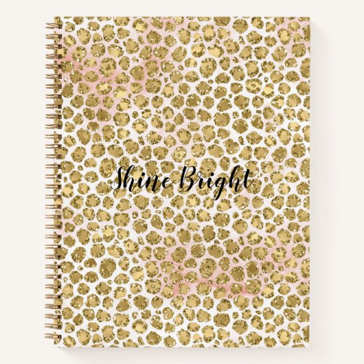 Glitzy Glam Gold Blush Glitzer Leopard Print       Notizblock (Vorderseite)