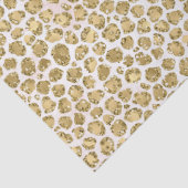 Glitzy Glam Gold Blush Glitzer Leopard Print Seidenpapier (Detail)