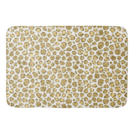 Glitzy Glam Gold Glitzer Leopard Print Badematte