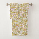 Glitzy Glam Gold Glitzer Leopard Print Badhandtuch Set (Insitu)