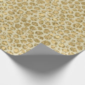 Glitzy Glam Gold Glitzer Leopard Print Geschenkpapier (Ecke)