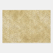 Glitzy Glam Gold Glitzer Leopard Print Geschenkpapier Set (Vorderseite 3)