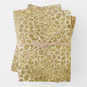 Glitzy Glam Gold Glitzer Leopard Print Geschenkpapier Set (Beispiel)