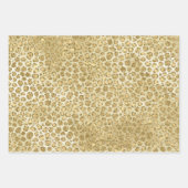 Glitzy Glam Gold Glitzer Leopard Print Geschenkpapier Set (Vorderseite)