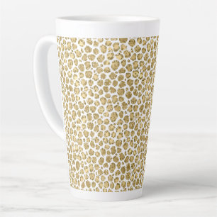 Glitzy Glam Gold Glitzer Leopard Print Milchtasse