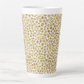 Glitzy Glam Gold Glitzer Leopard Print Milchtasse (Vorderseite)