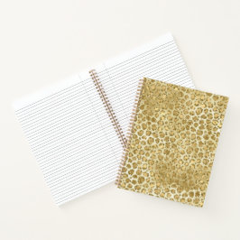 Glitzy Glam Gold Glitzer Leopard Print Notizblock