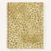 Glitzy Glam Gold Glitzer Leopard Print Notizblock (Vorderseite)