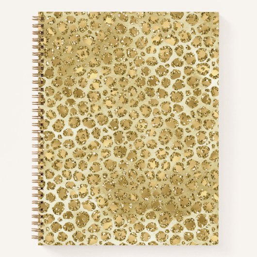 Glitzy Glam Gold Glitzer Leopard Print Notizblock (Vorderseite)