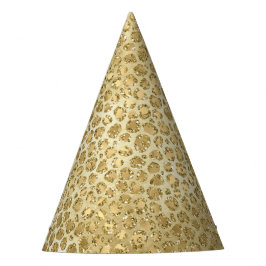 Glitzy Glam Gold Glitzer Leopard Print Partyhütchen