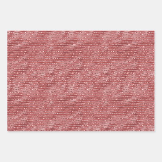 Glitzy Glam Gold Glitzer Streifen Geschenkpapier Set (Vorderseite 3)