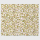 Glitzy Glam Gold White Glitzer Leopard Print Geschenkpapier (Flach)