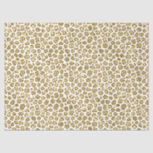 Glitzy Glam Gold White Glitzer Leopard Print     Seidenpapier