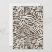 Glitzy Glam Khaki Brown Glitzer Zebra Print Mitteilungskarte (Rückseite)